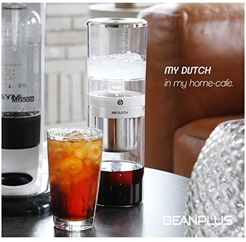 BEANPLUS M550, My Dutch Cold Brew Iced Coffee Maker, Hygienic Sealed Construction without Exposure to External Contaminants, Whtie, 18oz, 3.7" x 12"