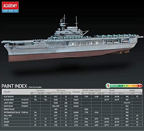 Academy Plastic Model USS Enterprise CV-6 Aircraft Carrier Battle of Midway Modeler's Edition Plastic Model Kits 1/700 Scale #14224