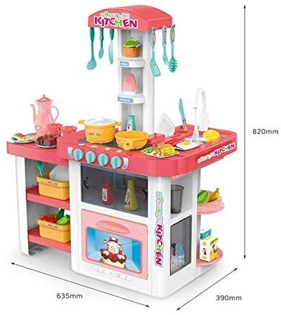 KONGSUNI Youngtoys Kids Toy Play Kitchen Sink Roleplay Playset with 55 Accessories 32.2"