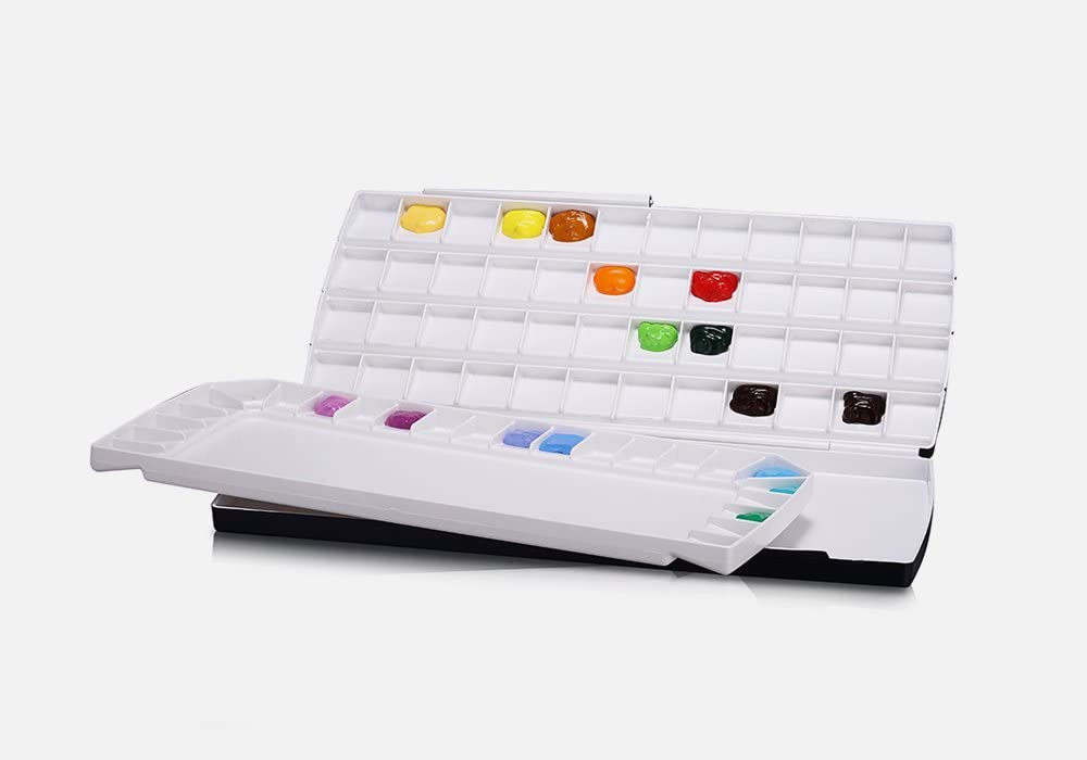 Mijello Watercolor Palette MWP-1772 Double Decker 72 Wells 370x180x30mm (14.56 x 7.08 x 1.18 inch)