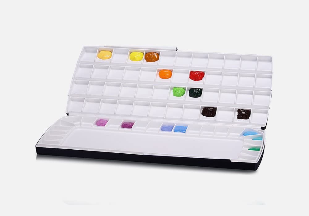 Mijello Watercolor Palette MWP-1772 Double Decker 72 Wells 370x180x30mm (14.56 x 7.08 x 1.18 inch)