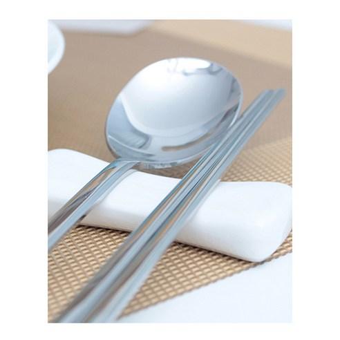 RAONNURI Simple 4 Pair Stainless Steel Chopsticks Spoon Set