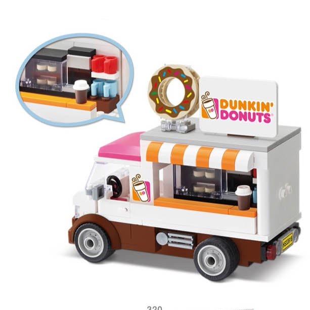 OXFORD #HS33918 Sweet Dunkin Donuts Truck Blocks Building Kit 418pcs