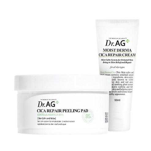 Dr.AG+ Cica Repair Peeling Pad 40p + Moist Derma Cica Repair Cream 50ml SET