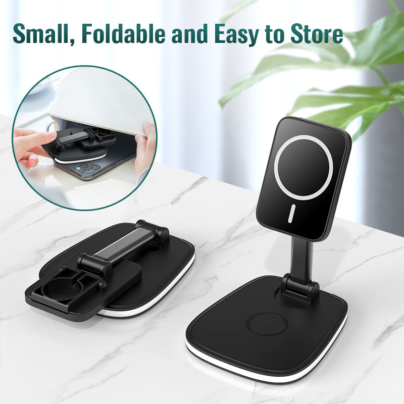 Caricabatterie wireless pieghevole magnetico 3 in 1