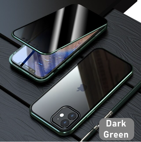 Custodia per telefono in metallo con privacy in vetro per iPhone 14 (elenco privato)