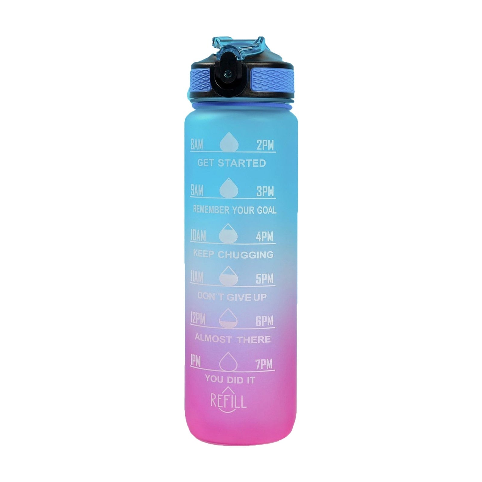 Bottiglia d'acqua sportiva da 1 litro Brocca fitness a prova di perdite con bottiglia motivazionale per ciclismo all'aperto senza BPA I Tesori Del Faro