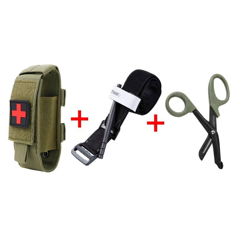 Laccio emostatico tattico CAT e trauma Medical Shear, borsa per laccio emostatico, anello per cintura di servizio MOLLE pouch per kit di pronto soccorso, emostasi veloce