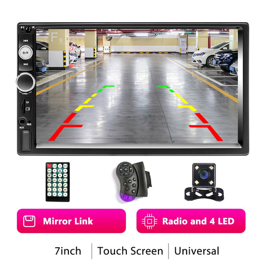 Podofo 2 din Car Radio 7 "HD Autoradio Multimedia Player 2DIN Touch Screen Auto audio Car Stereo MP5 Bluetooth USB TF FM Camera