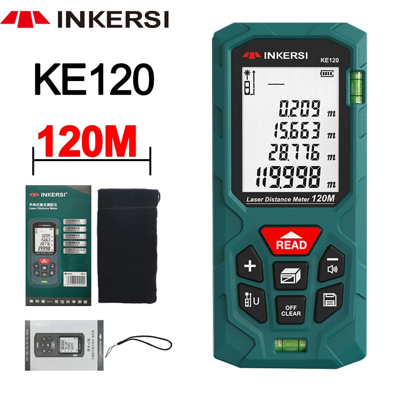 INKERSI Digital Laser Tape Measure 40M Laser Rangefinder Accurate Distance Meter Construction Roulette Trena Lazer Range Finder I Tesori Del Faro