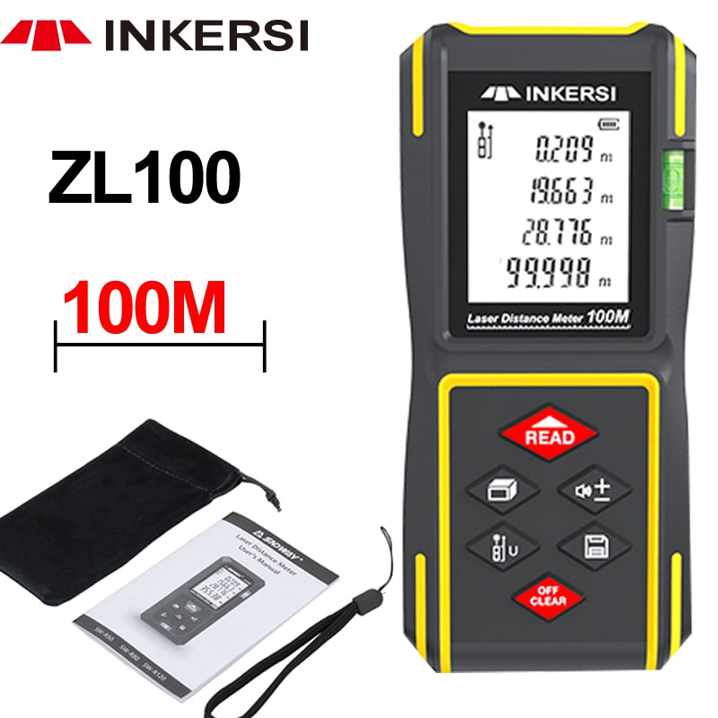 INKERSI Digital Laser Tape Measure 40M Laser Rangefinder Accurate Distance Meter Construction Roulette Trena Lazer Range Finder I Tesori Del Faro