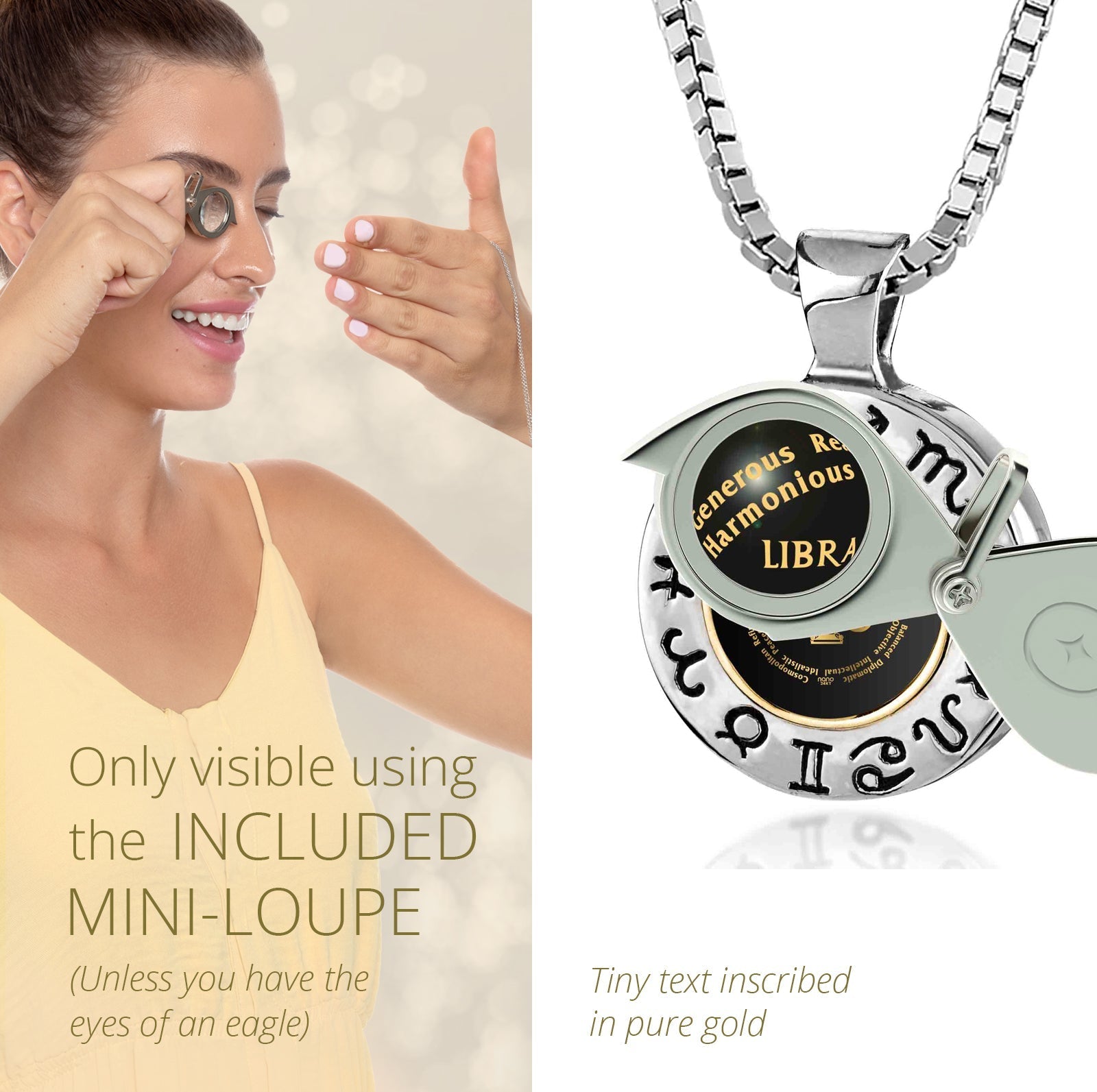 Libra Gift for Women or Men | Silver Zodiac Sign Necklace I Tesori Del Faro