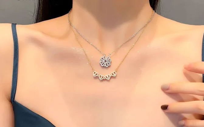 Collana a forma di cuore di trifoglio