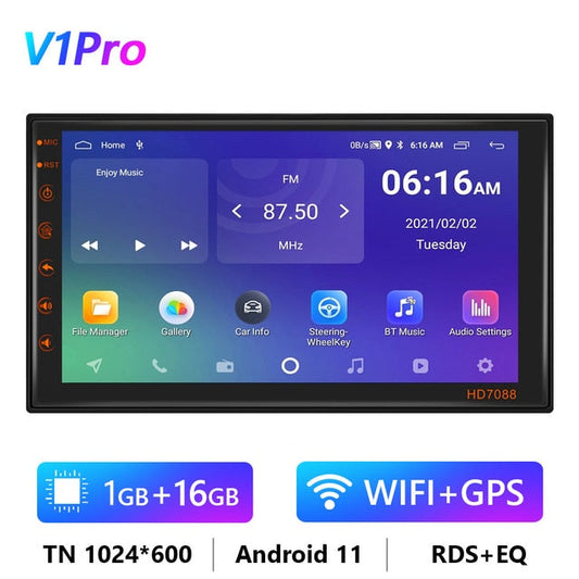 Podofo Android 11 AutoRadio Autoradio 32G 2 Din 7 "/ 9"/10" Universale WIFI GPS Car Audio Multimedia Player per Nissan Toyota Kia I Tesori Del Faro