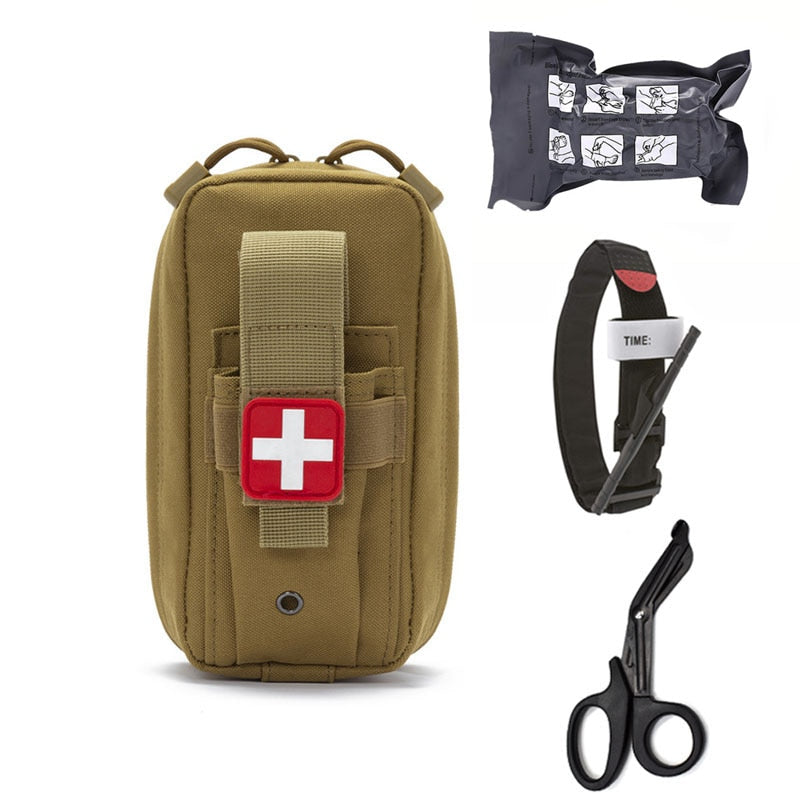 Tasca tattica Molle medica EDC Pouch EMT Fasciatura di emergenza Forbici per laccio emostatico Custodia IFAK Kit di pronto soccorso Borsa di sopravvivenza Pacchetto militare 