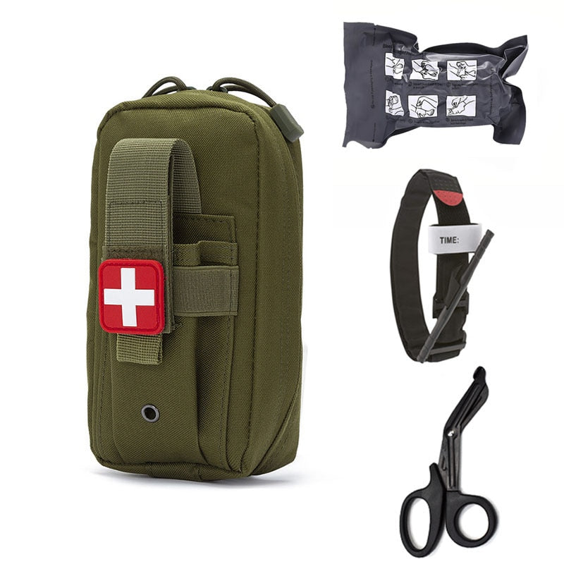 Tasca tattica Molle medica EDC Pouch EMT Fasciatura di emergenza Forbici per laccio emostatico Custodia IFAK Kit di pronto soccorso Borsa di sopravvivenza Pacchetto militare 