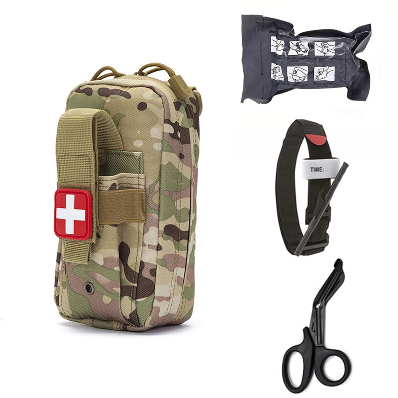 Tasca tattica Molle medica EDC Pouch EMT Fasciatura di emergenza Forbici per laccio emostatico Custodia IFAK Kit di pronto soccorso Borsa di sopravvivenza Pacchetto militare 