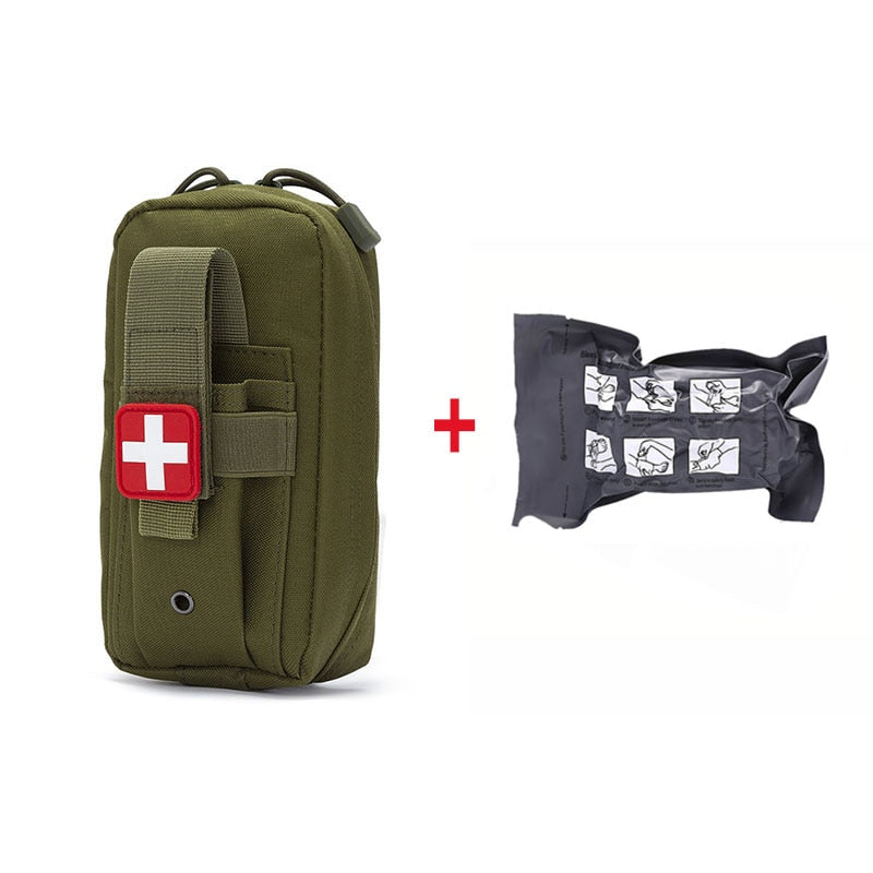 Tasca tattica Molle medica EDC Pouch EMT Fasciatura di emergenza Forbici per laccio emostatico Custodia IFAK Kit di pronto soccorso Borsa di sopravvivenza Pacchetto militare 