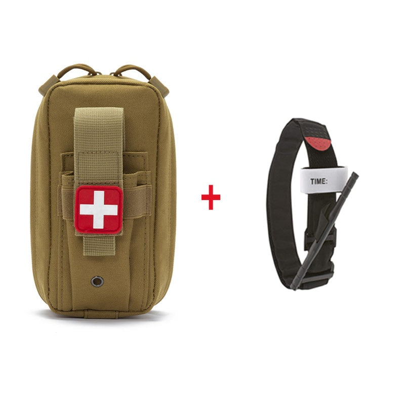 Tasca tattica Molle medica EDC Pouch EMT Fasciatura di emergenza Forbici per laccio emostatico Custodia IFAK Kit di pronto soccorso Borsa di sopravvivenza Pacchetto militare 