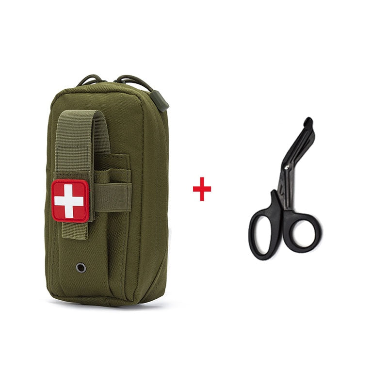 Tasca tattica Molle medica EDC Pouch EMT Fasciatura di emergenza Forbici per laccio emostatico Custodia IFAK Kit di pronto soccorso Borsa di sopravvivenza Pacchetto militare 