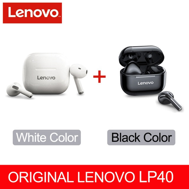 Nuevos auriculares originales Lenovo LP40 TWS inalámbricos Bluetooth auriculares estéreo duales reducción de ruido bajo Control táctil auriculares para juegos 