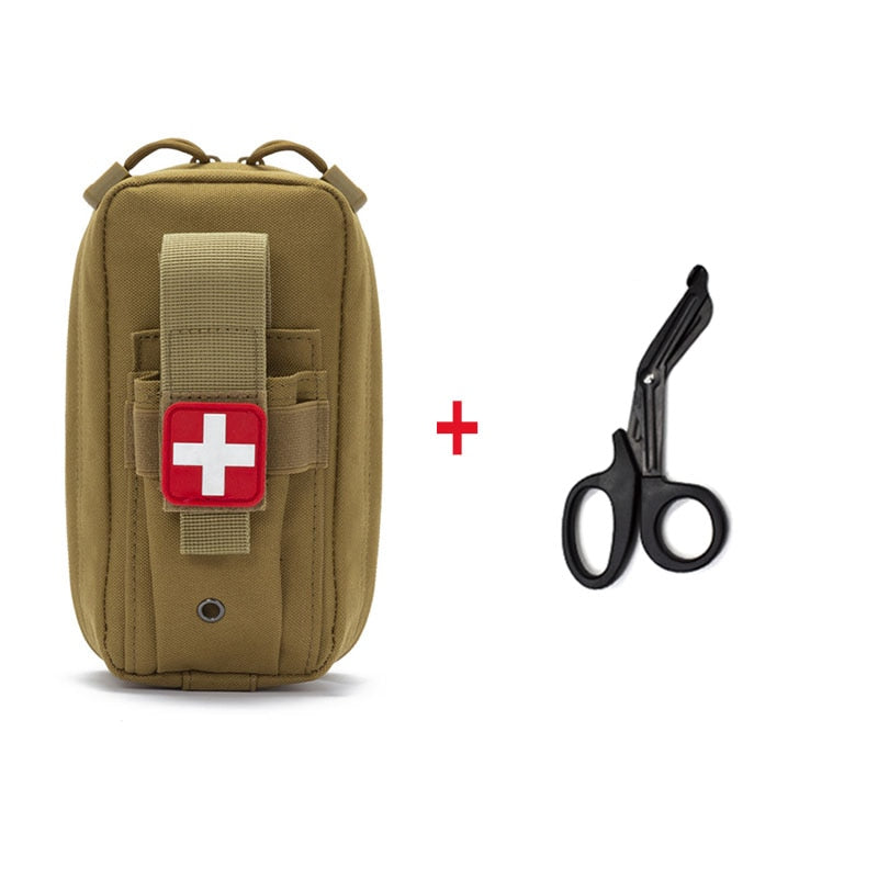 Tasca tattica Molle medica EDC Pouch EMT Fasciatura di emergenza Forbici per laccio emostatico Custodia IFAK Kit di pronto soccorso Borsa di sopravvivenza Pacchetto militare 