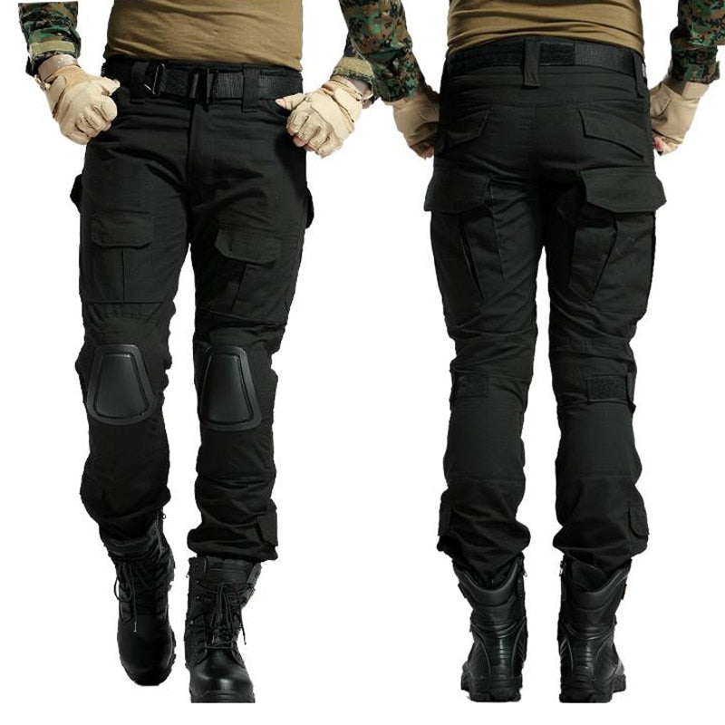 Pantalones tácticos militares de camuflaje Multicam, pantalones de senderismo resistentes al desgaste del ejército, pantalones de combate de Paintball con rodilleras, ropa de caza 