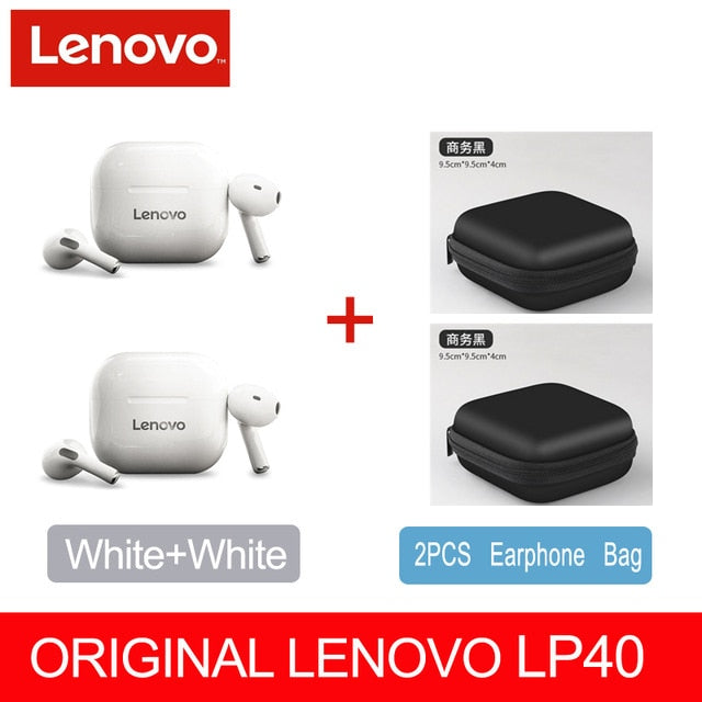 Nuovi auricolari originali Lenovo LP40 TWS auricolari Bluetooth senza fili doppia cuffia stereo con riduzione del rumore auricolari da gioco con controllo touch dei bassi 