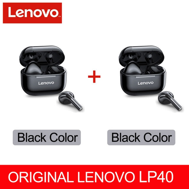 Nuevos auriculares originales Lenovo LP40 TWS inalámbricos Bluetooth auriculares estéreo duales reducción de ruido bajo Control táctil auriculares para juegos 