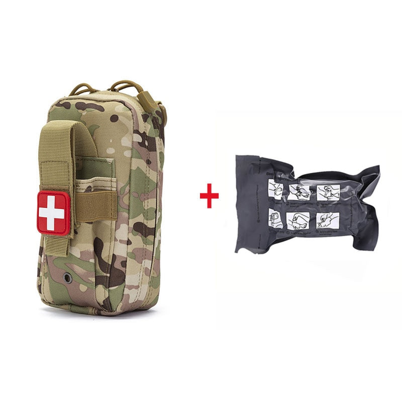 Tactical Molle Medical EDC Pouch EMT Emergency Bandage Tourniquet Scissors IFAK Pouch First Aid Kit Survival Bag Military Pack