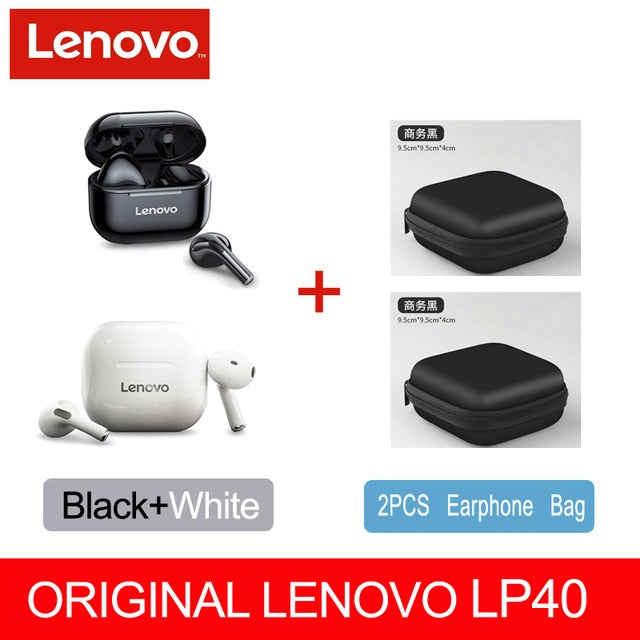 Nuovi auricolari originali Lenovo LP40 TWS auricolari Bluetooth senza fili doppia cuffia stereo con riduzione del rumore auricolari da gioco con controllo touch dei bassi 