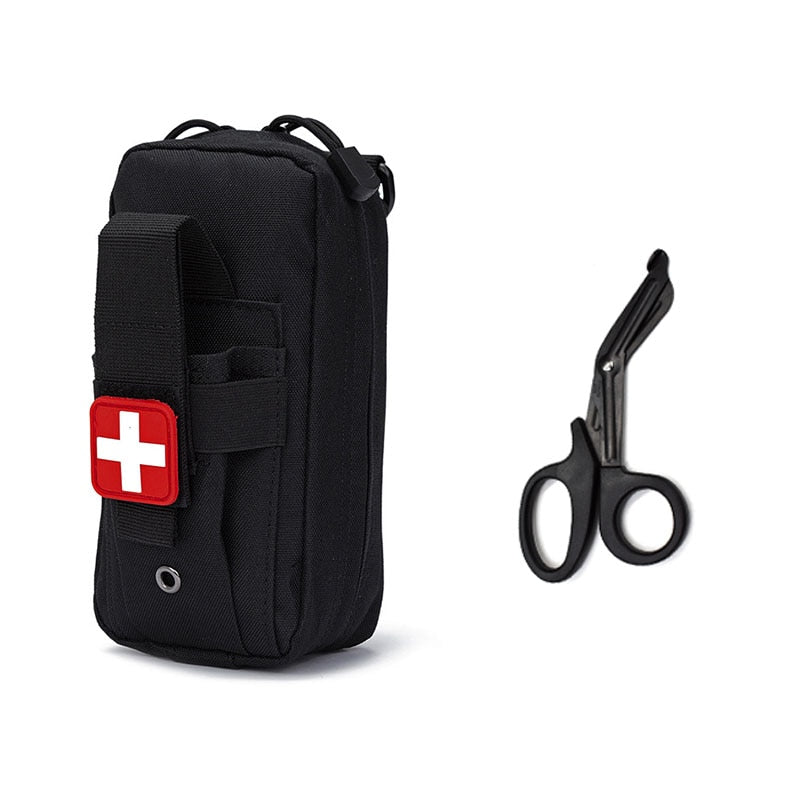 Tasca tattica Molle medica EDC Pouch EMT Fasciatura di emergenza Forbici per laccio emostatico Custodia IFAK Kit di pronto soccorso Borsa di sopravvivenza Pacchetto militare 