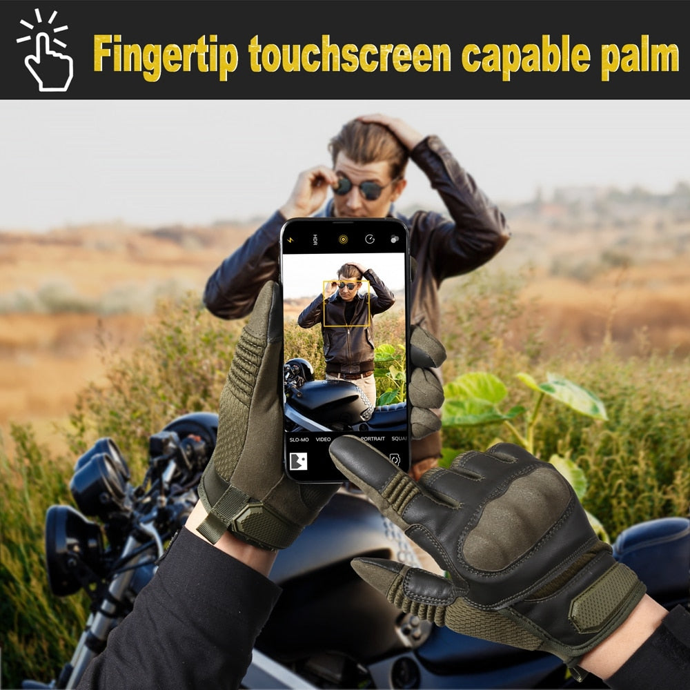 Touch Screen PU Guanti tattici in pelle Army Military Combat Airsoft Escursionismo Ciclismo Arrampicata Tiro a dito pieno Guanti uomini I Tesori Del Faro