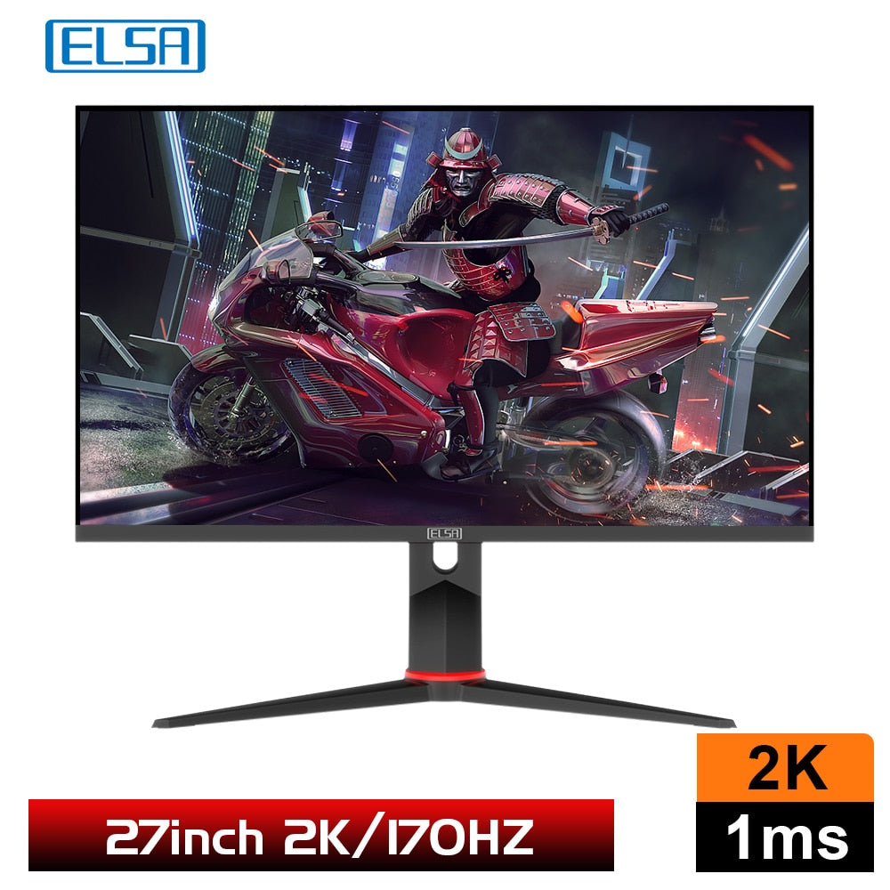 ELSA 27 Inch Monitor 2K 170Hz IPS PC Lcd Display QHD Lift Desktop Gaming Gamer Computer Screen Flat Panel HDMI2.1-compatible/DP