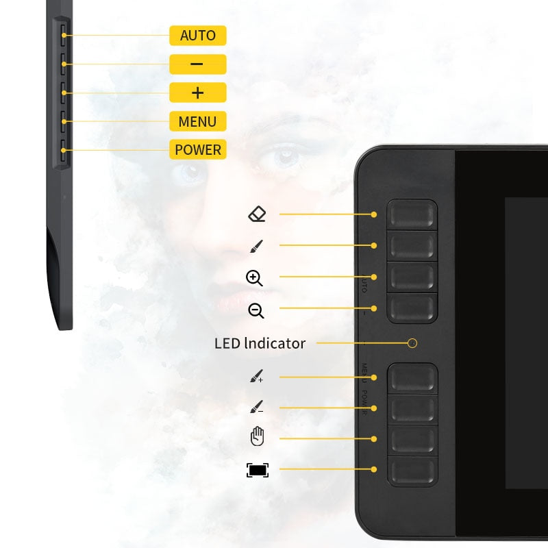 GAOMON PD1161 Monitor per tavoletta grafica IPS HD con 8 tasti di scelta rapida e stilo a 8192 livelli, tavoletta con penna digitale con schermo per la pittura 