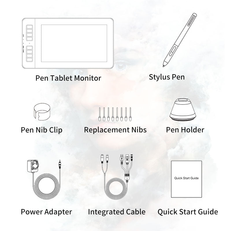 GAOMON PD1161 IPS HD Graphic Tablet Monitor With 8 Shortcut Key &amp; 8192 Level Stylus, Digital Pen Tablet with Screen for Painting