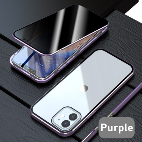 Custodia per telefono in metallo con privacy in vetro per iPhone 14 (elenco privato)