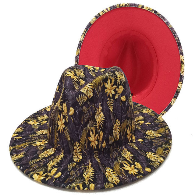 Cappello Fedora tie-dye con paesaggio naturale